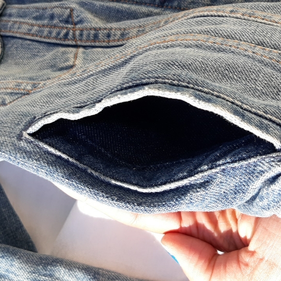 Levis XS Stitch Customized Distressed Jean Denim Jacket - Picture 13 of 17